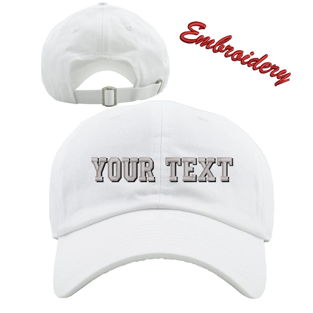 Premium Baseball Cap KB4006 / Custom Hats/Embroidery Hats/Monogram Hats (White), One Size-Large