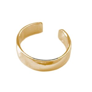 TOE RINGS & THINGS | Bold Gold Adjustable Comfort Fit Toe Ring | Smooth Wide Band 14k Gold Filled Toe Rings for Women or Men