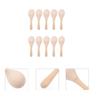 ULTNICE Mini Wooden Maracas Wood Hand Maracas Blank Percussion Rattles Unfinished Wooden Maracas DIY Blank Maracas (10Pcs)…