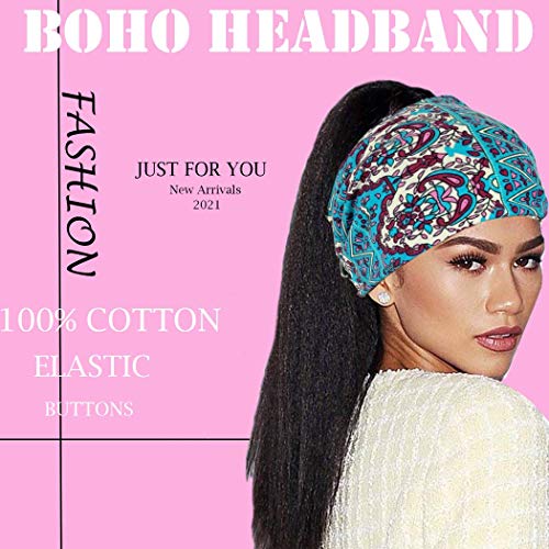 Efdagsad Boho Knotted Wide Headbands and Head Wraps for Women - African Style Elastic Yoga Hair Accessories