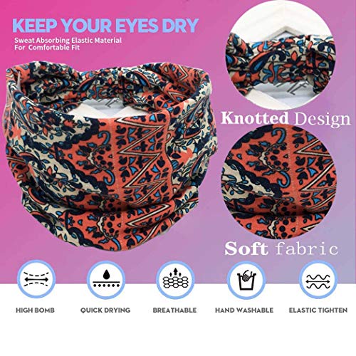 Efdagsad Boho Knotted Wide Headbands and Head Wraps for Women - African Style Elastic Yoga Hair Accessories