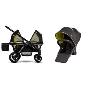 evenflo pivot xplore all-terrain stroller wagon with second seat (wayfarer black)