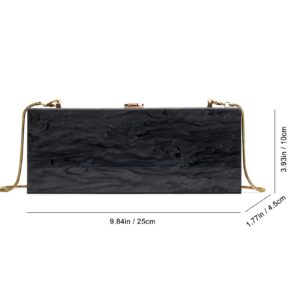 Acrylic Clutch Evening Bag Long Pearl Acrylic Clutch Purse Handbag for Dinner Party Wedding iPhone Black