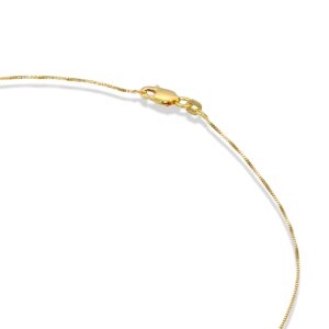 PAVOI Italian Solid 925 Sterling Silver, 22K Gold Plated, 0.6mmItalian Diamond-Cut Square Box Chain Necklace for Men and Women, MADE IN ITALY (18, Yellow Gold)