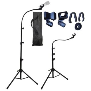 VonSom Microphone Stand Microphone Tripod Adjustable Height Up To 72inch / 183CM Gooseneck Mic Stand Tripod with Carrying Bag Mic Clips Cable Clips, Black