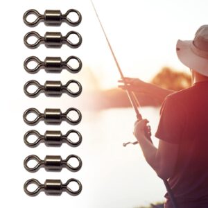 100pcs Fishing Barrel Swivels, Rolling Swivels Stainless Steel Swivels Fishing Tackles Black Nickel Ball Bearing Swivels for Freshwater Saltwater Fishing 12#