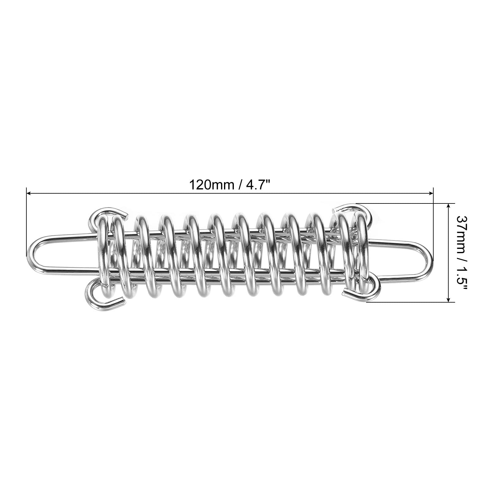 MECCANIXITY Tent Spring Buckle, 120x37mm Heavy Type Stainless Steel Rope Tensioner Accessories for Awning Tarps Wire Racks, Pack of 5