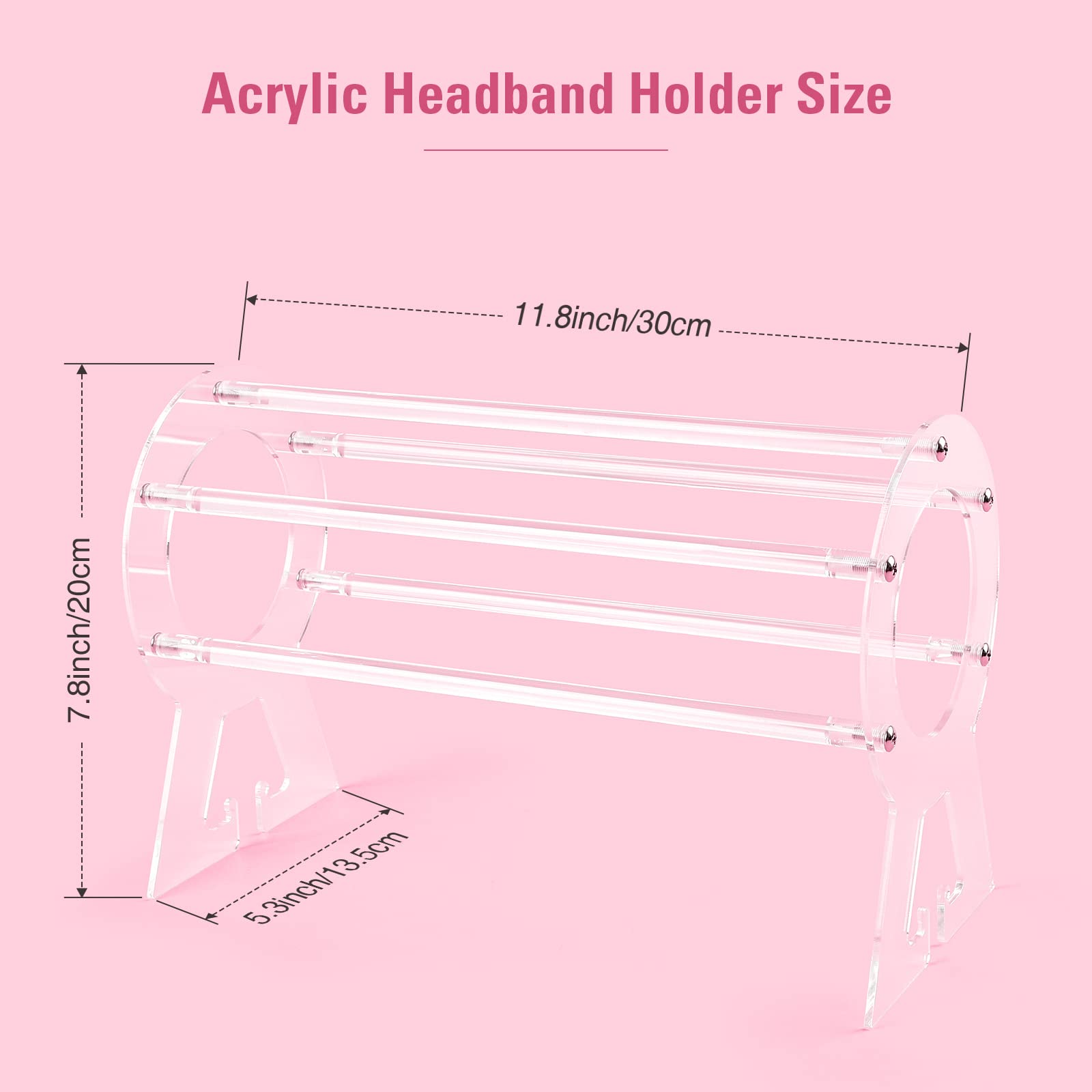 Suneerplay Headband Holder Clear, Acrylic Headband Organizer, Headband Holder Organizer, Headband Display Stand, Headband Storage Stand, Hairband Stand for Women and Girls