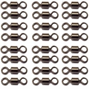 100pcs Fishing Barrel Swivels, Rolling Swivels Stainless Steel Swivels Fishing Tackles Black Nickel Ball Bearing Swivels for Freshwater Saltwater Fishing 12#