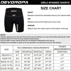 DEVOROPA Girls 5" Spandex Volleyball Shorts Stretch Youth Athletic Gymnastics Shorts Kid Yoga Dance Compression Shorts Pocket Gray Large