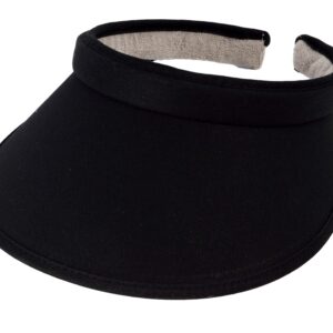 TopHeadwear Sports Cotton Twill Clip-On Visor 3.5 Inch Wide Brim, Black