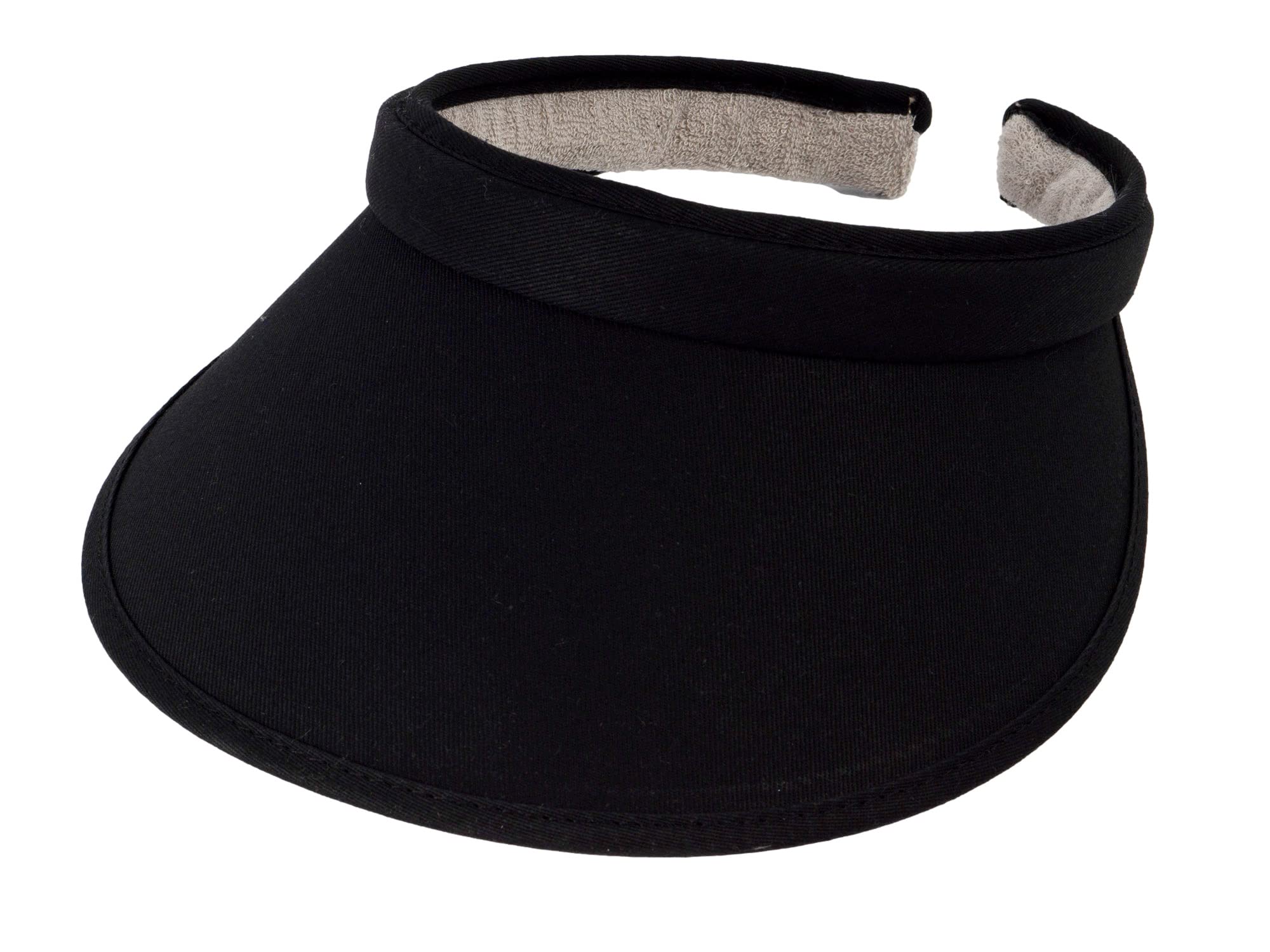 TopHeadwear Sports Cotton Twill Clip-On Visor 3.5 Inch Wide Brim, Black