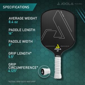 JOOLA Solaire Professional Pickleball Paddle with Carbon Friction Surface - Ideal Combination of Spin, Power, & Control - Pickleball Racket with Reactive Polypropylene Honeycomb Core 14mm