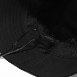 Heart Embroidery Bucket Hat 100% Cotton Smile Beach Hats Summer Travel Sun Hat Outdoor Cap (Heart Black)