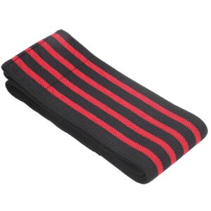 DAUERHAFT Elastic Elbow Wrap, Breathable Material Adjustable Design Keep the Elbow Warm Elbow Brace for Sports for Prevention Of Sports Injuries.(Black and red stripes)