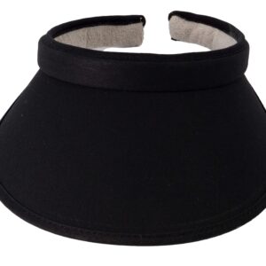 TopHeadwear Sports Cotton Twill Clip-On Visor 3.5 Inch Wide Brim, Black