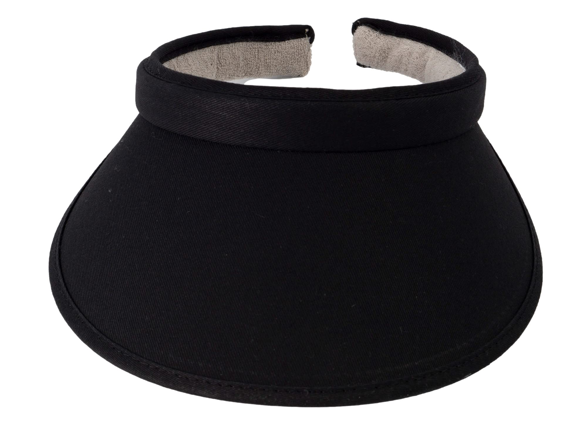 TopHeadwear Sports Cotton Twill Clip-On Visor 3.5 Inch Wide Brim, Black