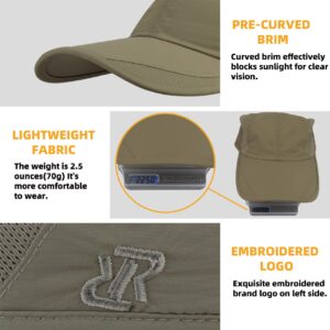 RRvane Quick Dry Running Cap Polyester Outdoor Sports Hat Lightweight Unstructured Baseball Cap for Men, Women (Khaki)