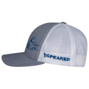 Hogfish Trucker Hat: Adjustable Snapback | Spearfishing | Fishing - H. Gray/White