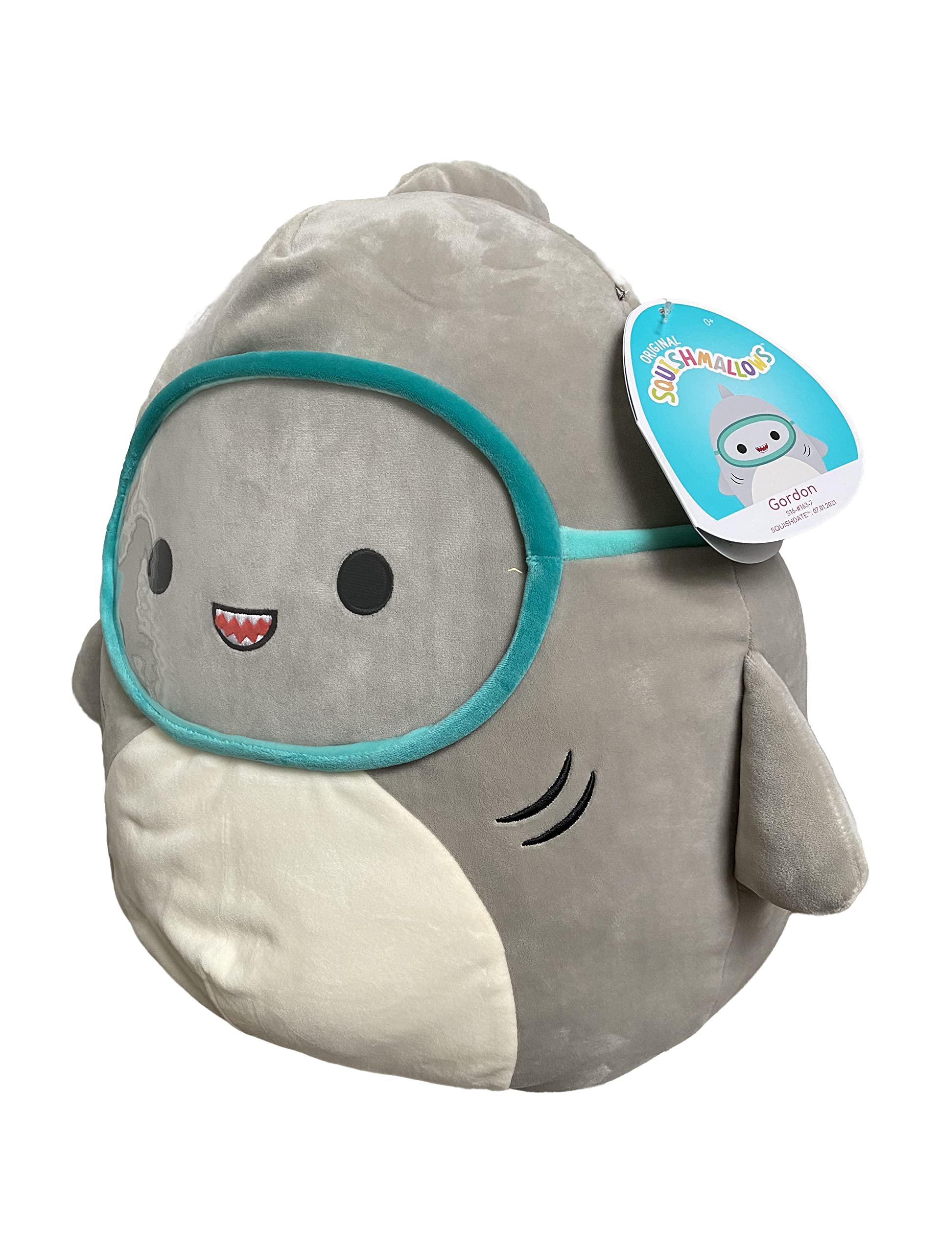 Squishmallows Official Kellytoy Squishy Soft Plush Toy Animal (16 Inch, Gordon The Shark)