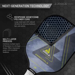 JOOLA Essentials Performance Pickleball Paddle with Reinforced Fiberglass Surface and Honeycomb Polypropylene Core, Blue