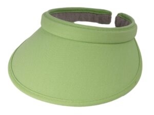 topheadwear sports cotton twill clip-on visor 3.5 inch wide brim, jade lime