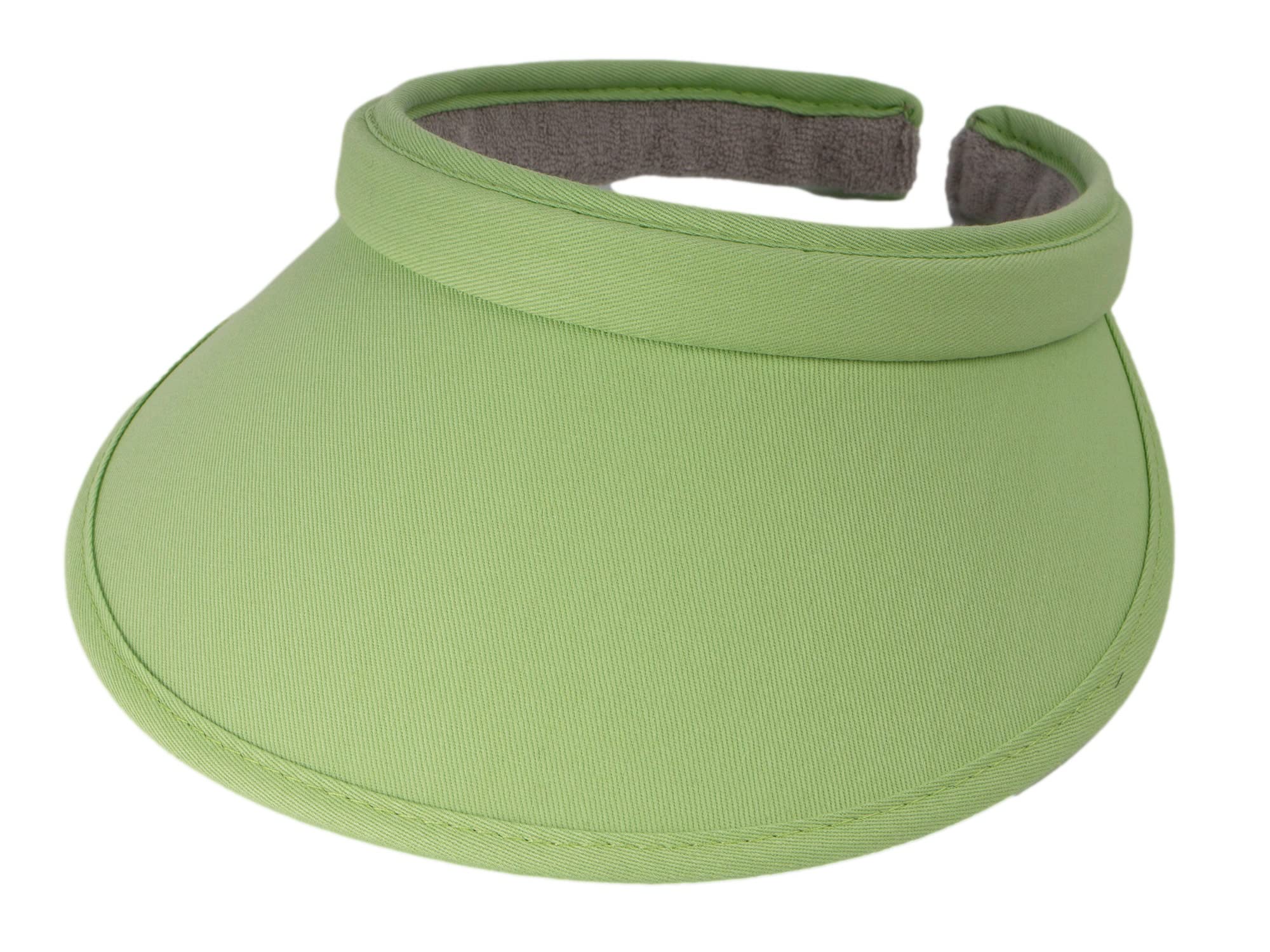 TopHeadwear Sports Cotton Twill Clip-On Visor 3.5 Inch Wide Brim, Jade Lime