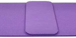 Signature Fitness All Purpose 1/2-Inch Extra Thick High Density Anti-Tear Exercise Yoga Mat and Knee Pad with Carrying Strap and Yoga Blocks, Purple