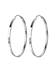 mozzafi 925 sterling silver 2.5mm width 6 sizes big hoop earrings women (dia 60mm)