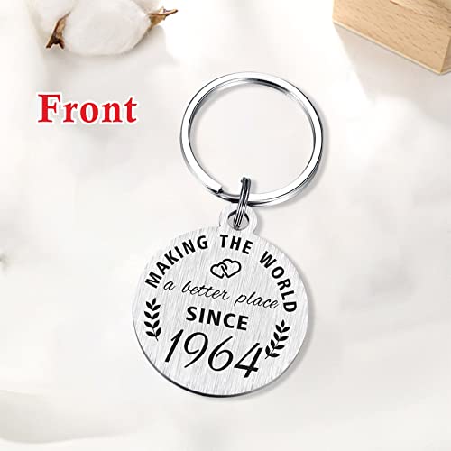 ABNTY 60th Birthday Gifts for Women Men, 60 Year Old Birthday Keychain, Born in 1964 Gifts, 1964 Birthday Decorations