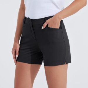 Willit Women's 4.5" Golf Shorts Hiking Athletic Shorts with Pockets Quick Dry Water Resistant Black Size 8