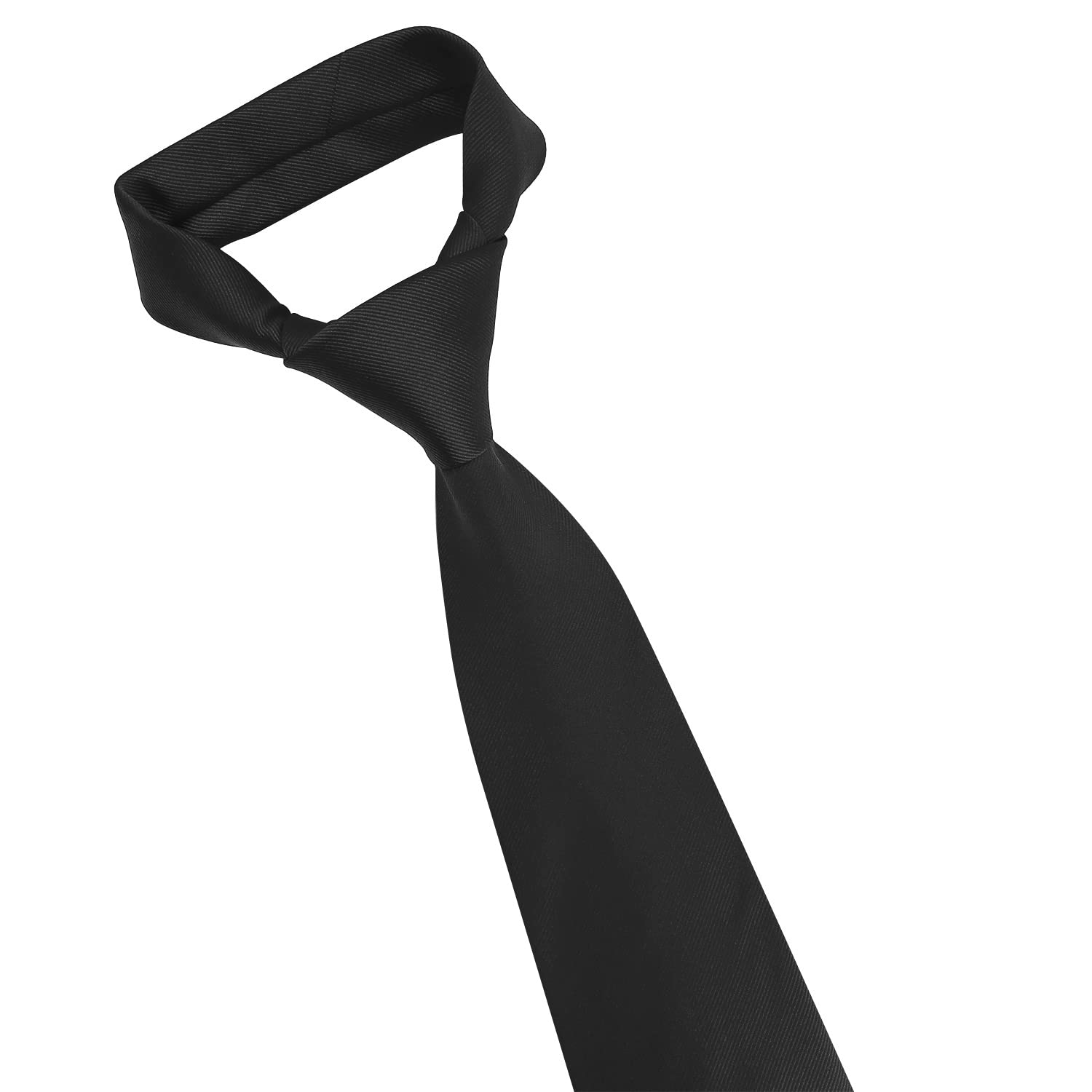 KOOELLE Men's Skinny Ties Solid Pure Color 2.35" (6CM) Plain Formal Slim Black Ties For Men