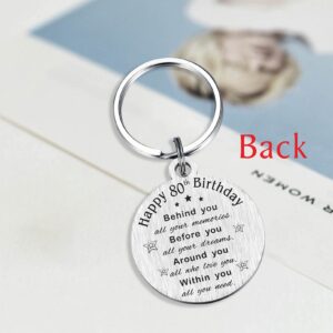 ABNTY 80th Birthday Gifts for Women Men, 80 Year Old Birthday Keychain, Born in 1944 Gifts, 1944 Birthday Decorations