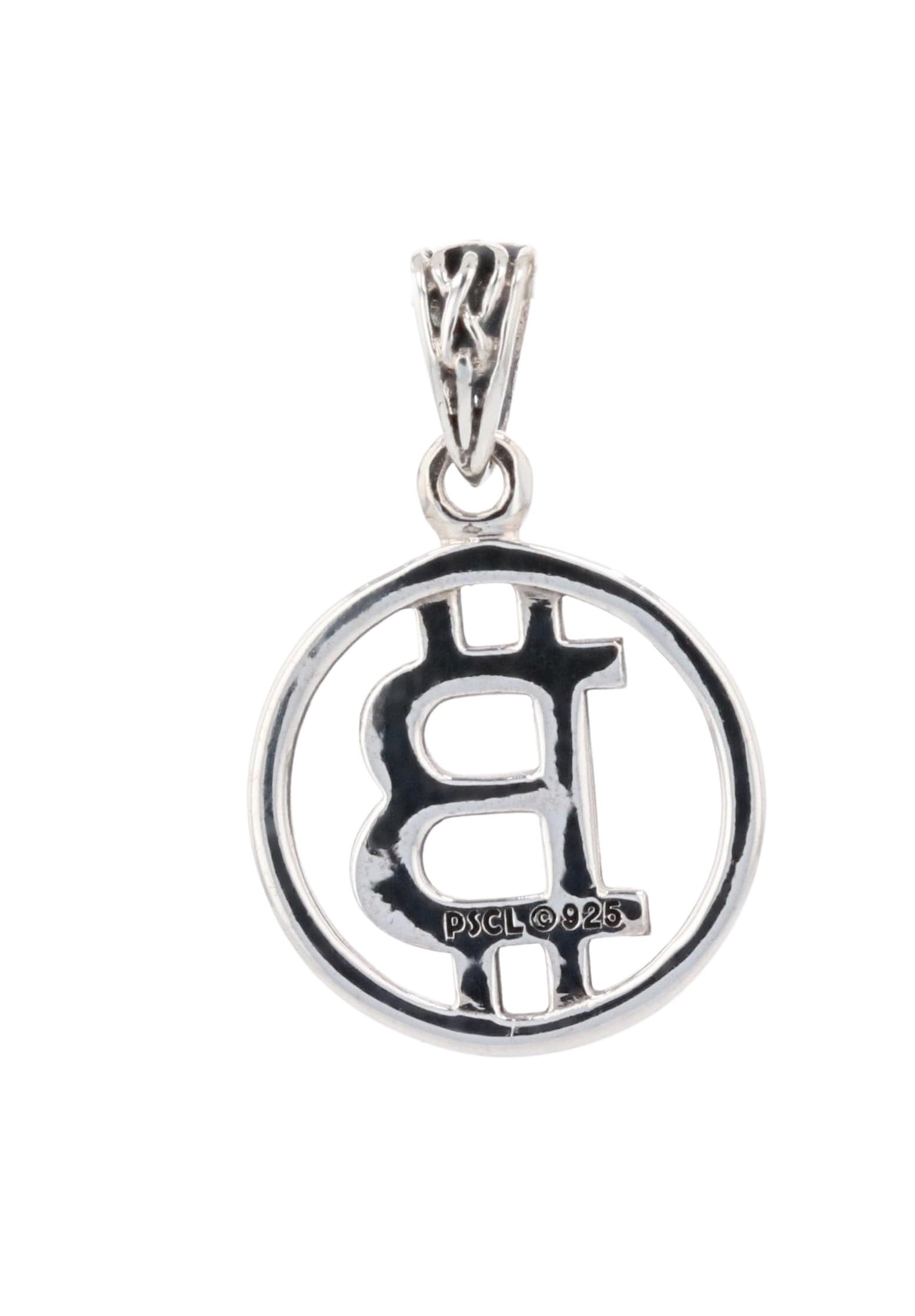 Jewelry Trends Crypto Sterling Silver Small Bitcoin Symbol Cryptocurrency Pendant