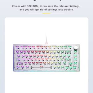 KPREPUBLIC NextTime X75 75% Gasket Mechanical Keyboard kit PCB Hot Swappable Switch Lighting effects RGB switch led type c Next Time 75 (X75 White Barebone Kit x1)