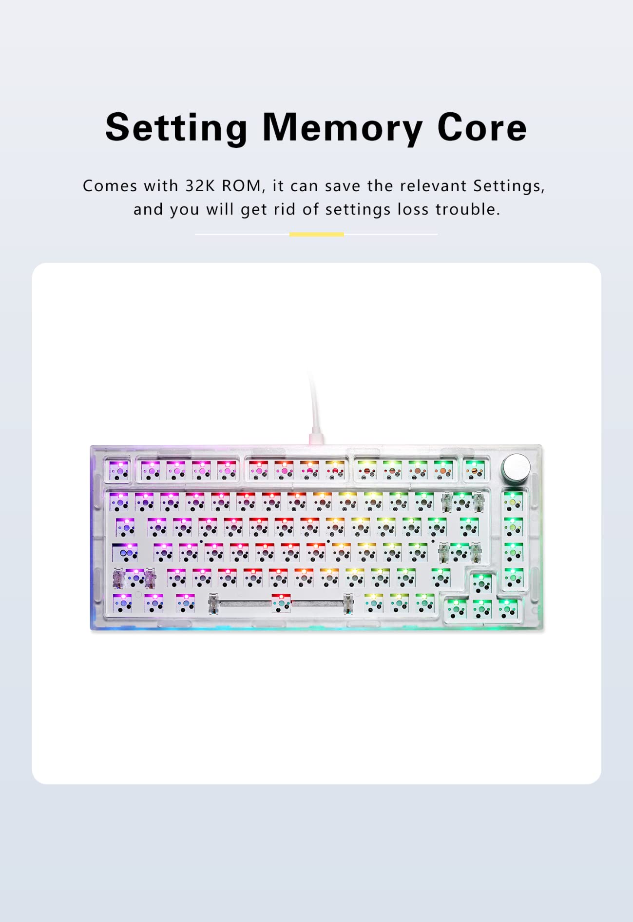 KPREPUBLIC NextTime X75 75% Gasket Mechanical Keyboard kit PCB Hot Swappable Switch Lighting effects RGB switch led type c Next Time 75 (X75 White Barebone Kit x1)