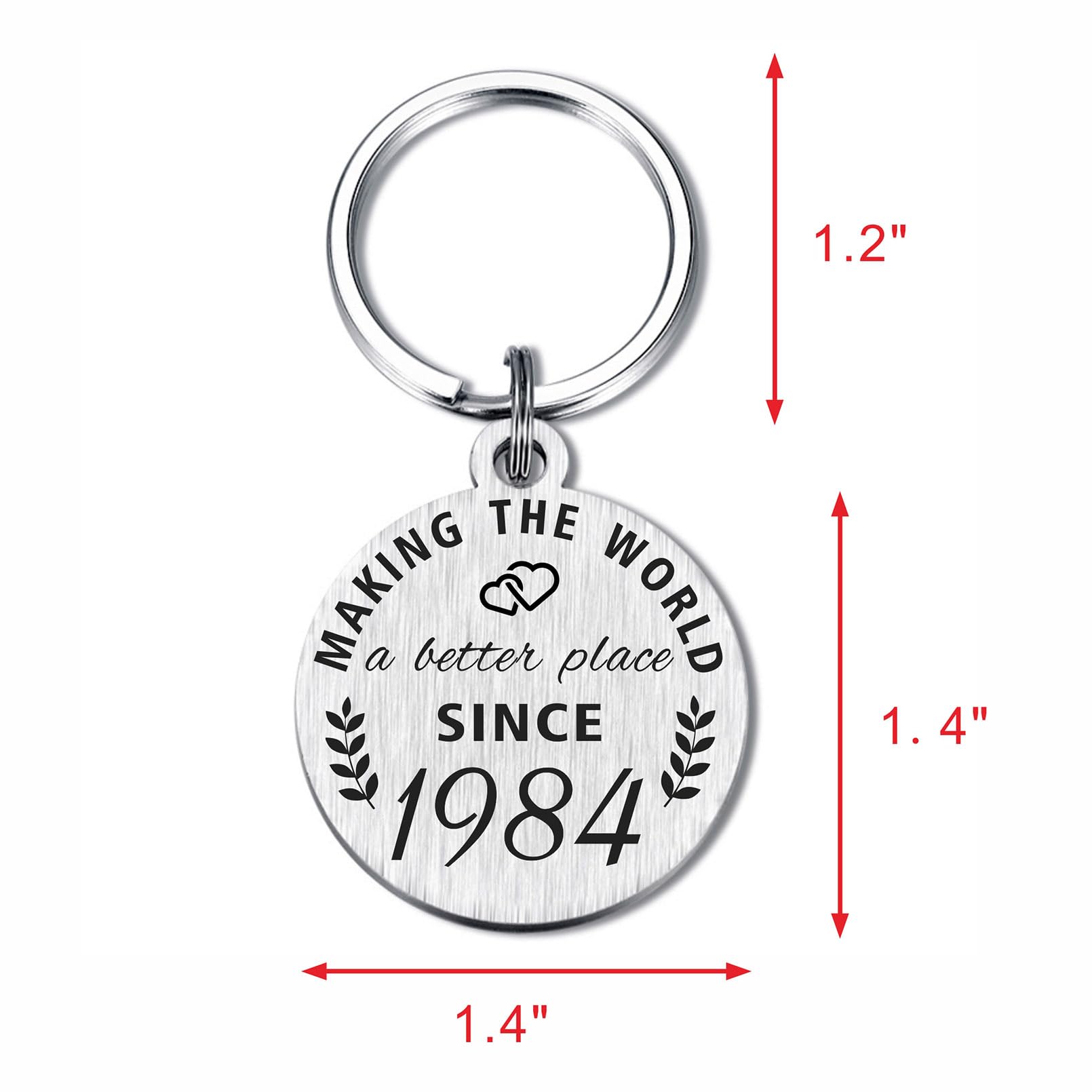 ABNTY 40th Birthday Gifts for Women Men, 40 Year Old Birthday Keychain, Born in 1984 Gifts, 1984 Birthday Decorations