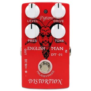 pp-24 guitar effect pedal classic distortion analog dc 9v true bypass (red)