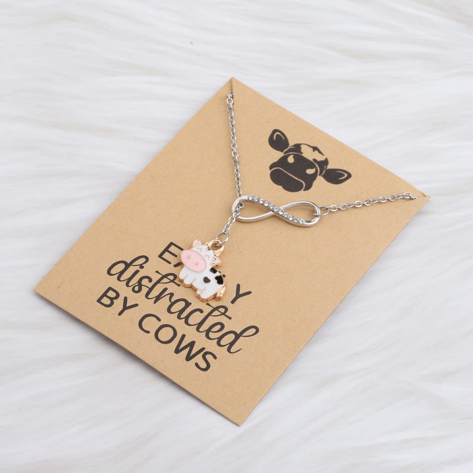 MAOFAED Cows Gift Cows Lover Gift Easily Distracted By Cows Cow Jewelry Cow Owner Gift Pet Cow Gift (by cow card ne)