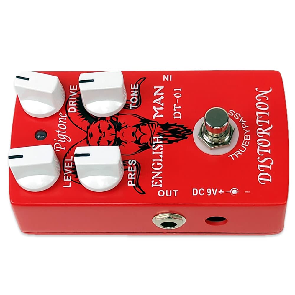 PP-24 Guitar Effect Pedal Classic Distortion Analog DC 9V True Bypass (Red)