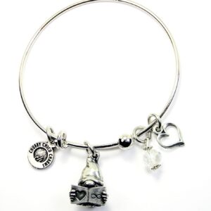 Chubby Chico Charms Book Lover 3D gnome charm bangle bracelet book lover gifts book lover jewelry