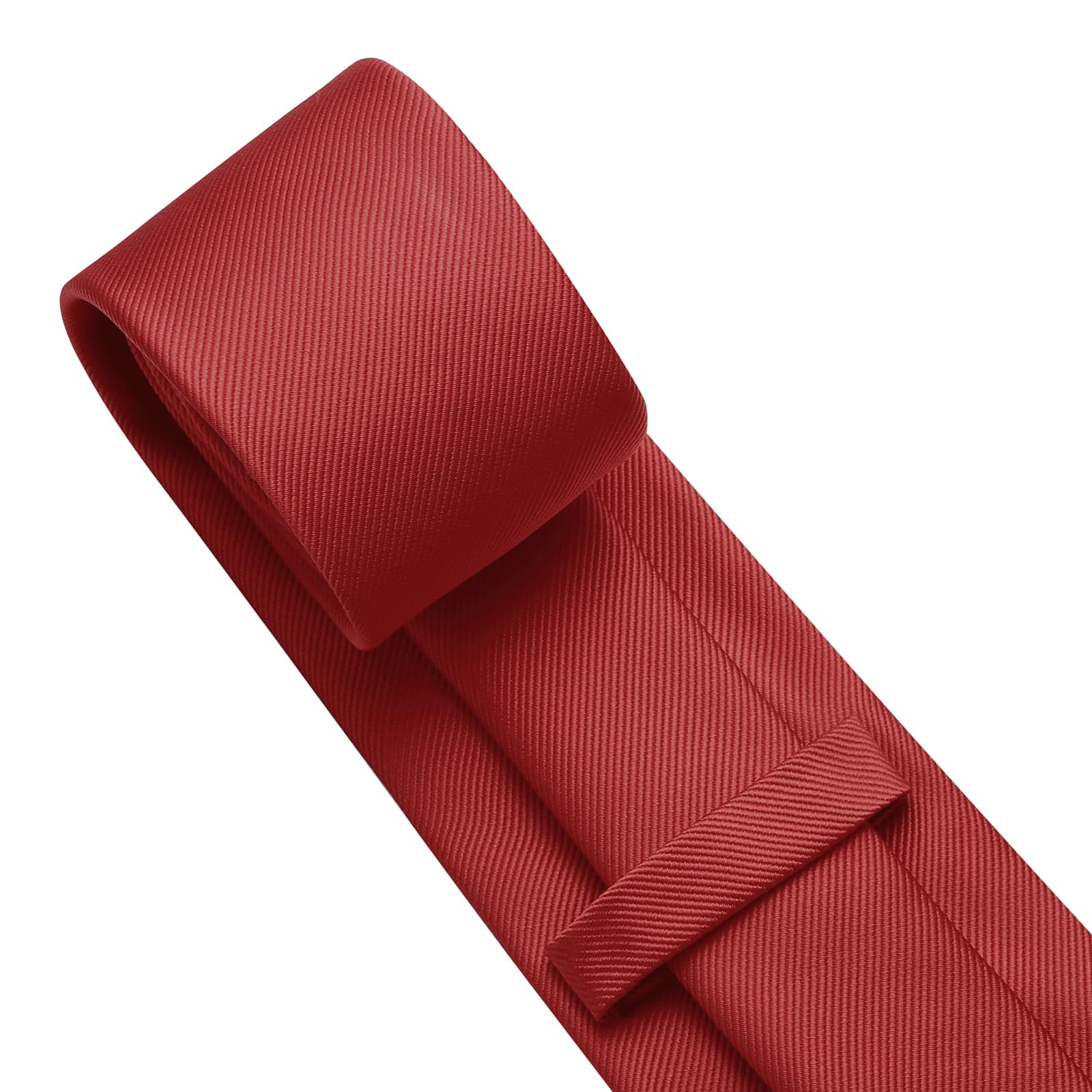 KOOELLE Men's Skinny Ties Solid Pure Color 2.35" (6CM) Plain Formal Slim Thin Red Ties For Men