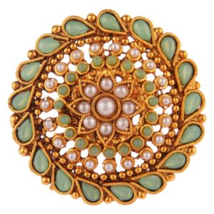 efulgenz indian jewelry rings for women crystal kundan rings for women antique round faux pearl crystal kundan bollywood adjustable big finger ring for women