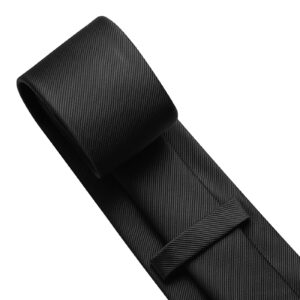 KOOELLE Men's Skinny Ties Solid Pure Color 2.35" (6CM) Plain Formal Slim Black Ties For Men