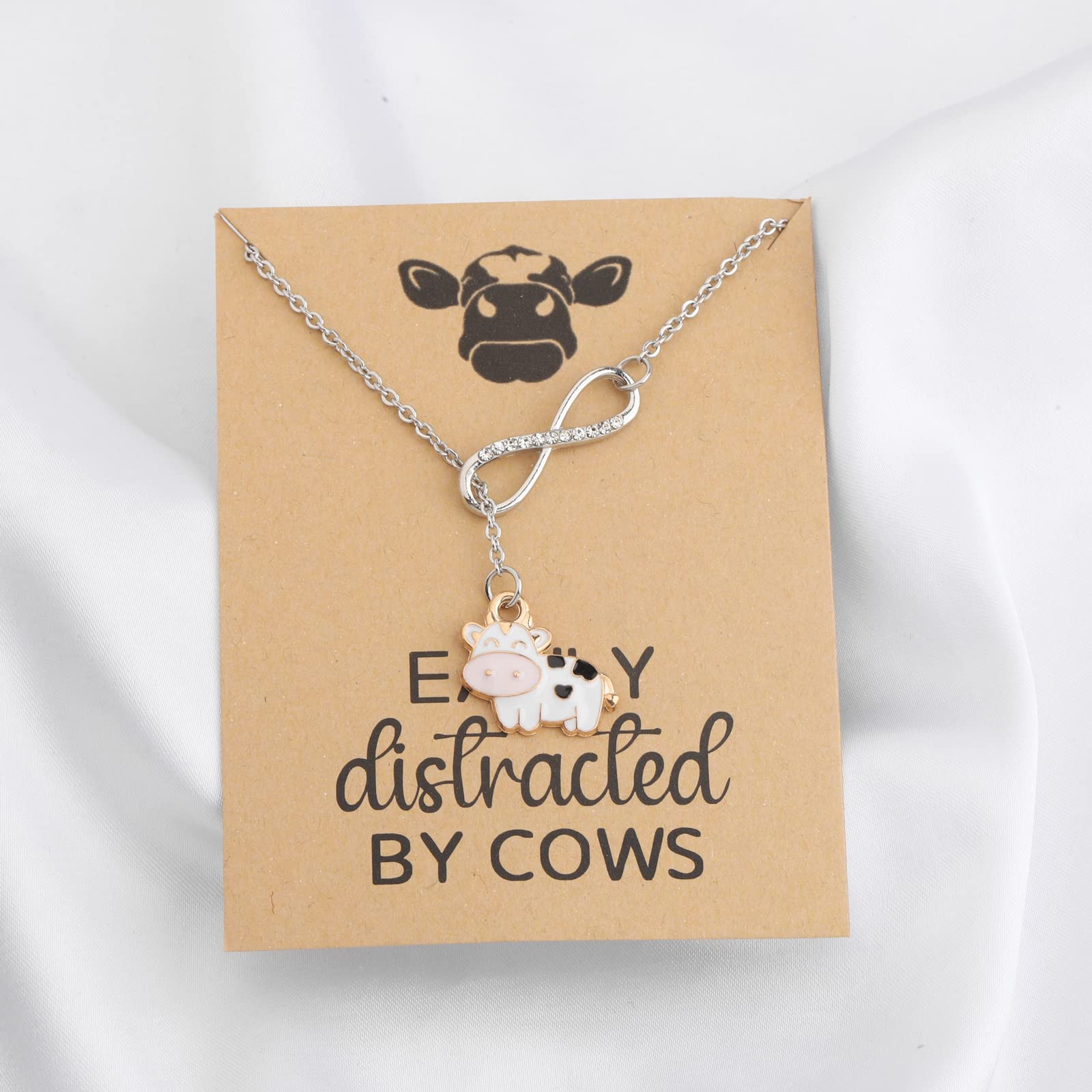 MAOFAED Cows Gift Cows Lover Gift Easily Distracted By Cows Cow Jewelry Cow Owner Gift Pet Cow Gift (by cow card ne)