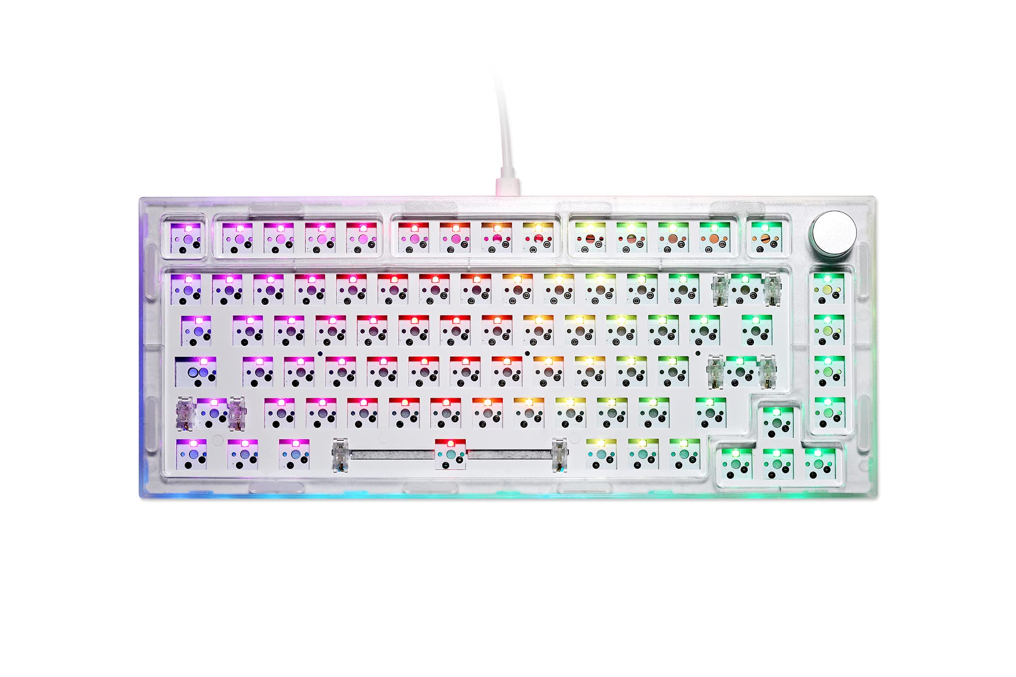 KPREPUBLIC NextTime X75 75% Gasket Mechanical Keyboard kit PCB Hot Swappable Switch Lighting effects RGB switch led type c Next Time 75 (X75 White Barebone Kit x1)