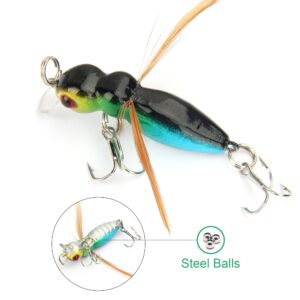 Fishing Lures kit Minnow Lure Hard Bait Crank baits Sinking wobbler Treble Hooks with Tackle Boxes (Ant-5pcs)