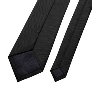 KOOELLE Men's Skinny Ties Solid Pure Color 2.35" (6CM) Plain Formal Slim Black Ties For Men