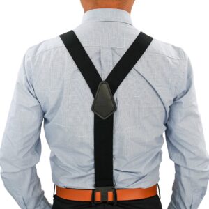 MELOTOUGH Perry Suspenders Men's Elastic Hook End Camouflage Belt Clip Suspenders(Black)