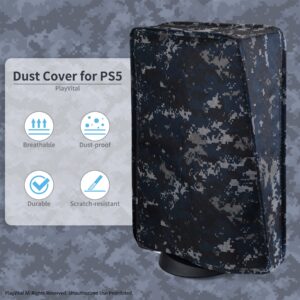 PlayVital Nylon Dust Cover for ps5, Soft Neat Lining Dust Guard for ps5 Console, Anti Scratch Waterproof Cover Sleeve for ps5 Digital Edition & Disc Edition - Urban Digital Camo